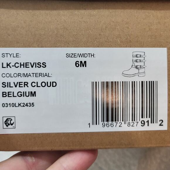 New Lucky Brand Women's Cheviss Motorcycle Boot  Silver Cloud size 6 - Picture 7 of 7